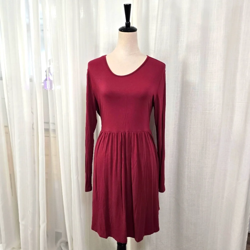 Longyuan | Dresses | 23 Longyan Burgundy Fit Flare Dress Size Xl Long Sleeve Fall Dress | Poshmark Longyuan | Dresses | 23 Longyan Burgundy Fit Flare Dress Size Xl Long Sleeve Fall Dress | Poshmark